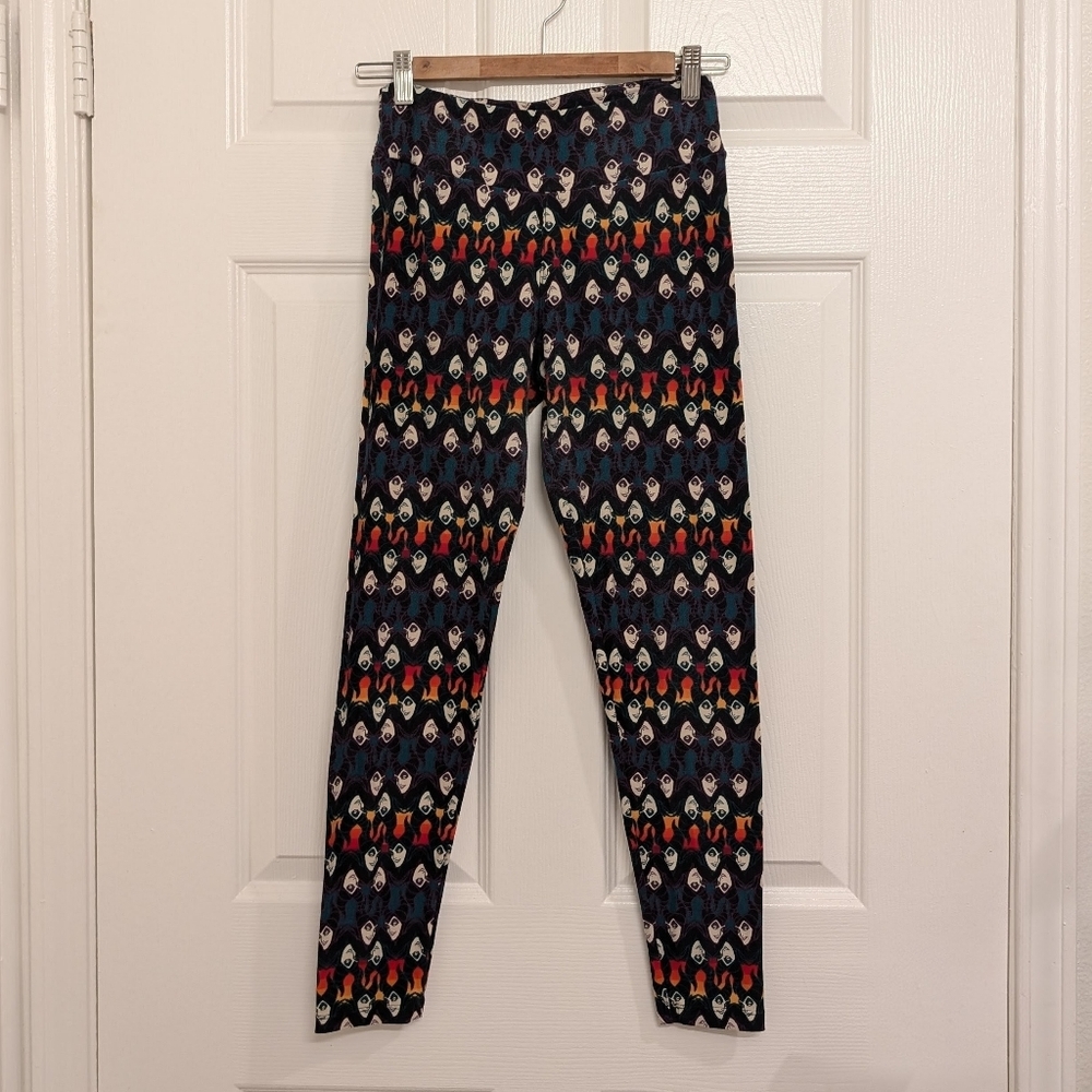 LulaRoe Disney Villains  Maleficent Green- Black faces OS Leggings Fast Shipping